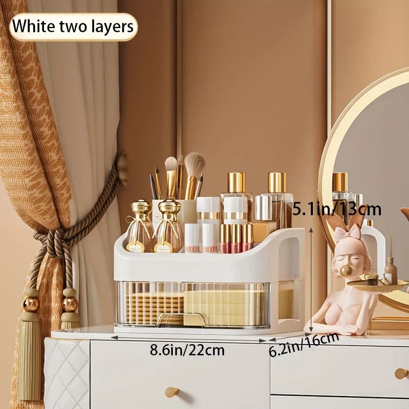 Cosmetic Storage Box Large Capacity Transparent Drawer Jewelry Makeup Storage Box Multi-Layer Multi-Functional Desktop Organizer