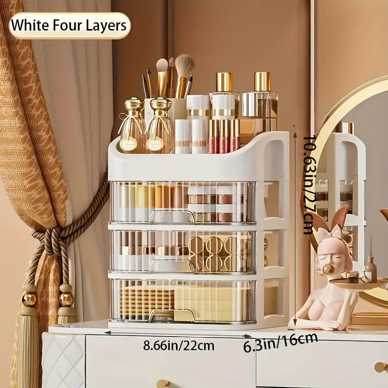 Cosmetic Storage Box Large Capacity Transparent Drawer Jewelry Makeup Storage Box Multi-Layer Multi-Functional Desktop Organizer
