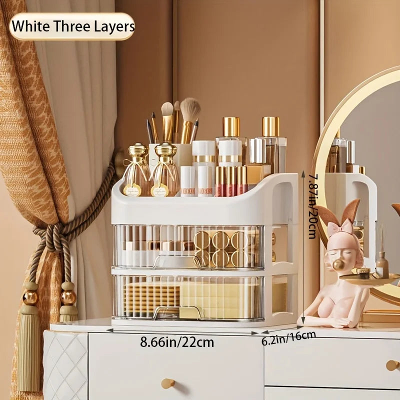 Cosmetic Storage Box Large Capacity Transparent Drawer Jewelry Makeup Storage Box Multi-Layer Multi-Functional Desktop Organizer