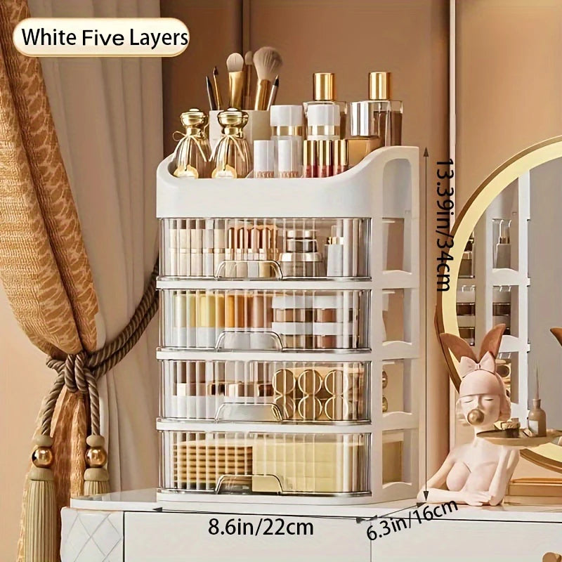 Cosmetic Storage Box Large Capacity Transparent Drawer Jewelry Makeup Storage Box Multi-Layer Multi-Functional Desktop Organizer